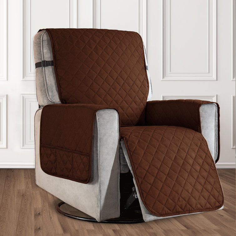 subrtex Quilted Reversible Box Cushion Large Recliner Slipcover With 6